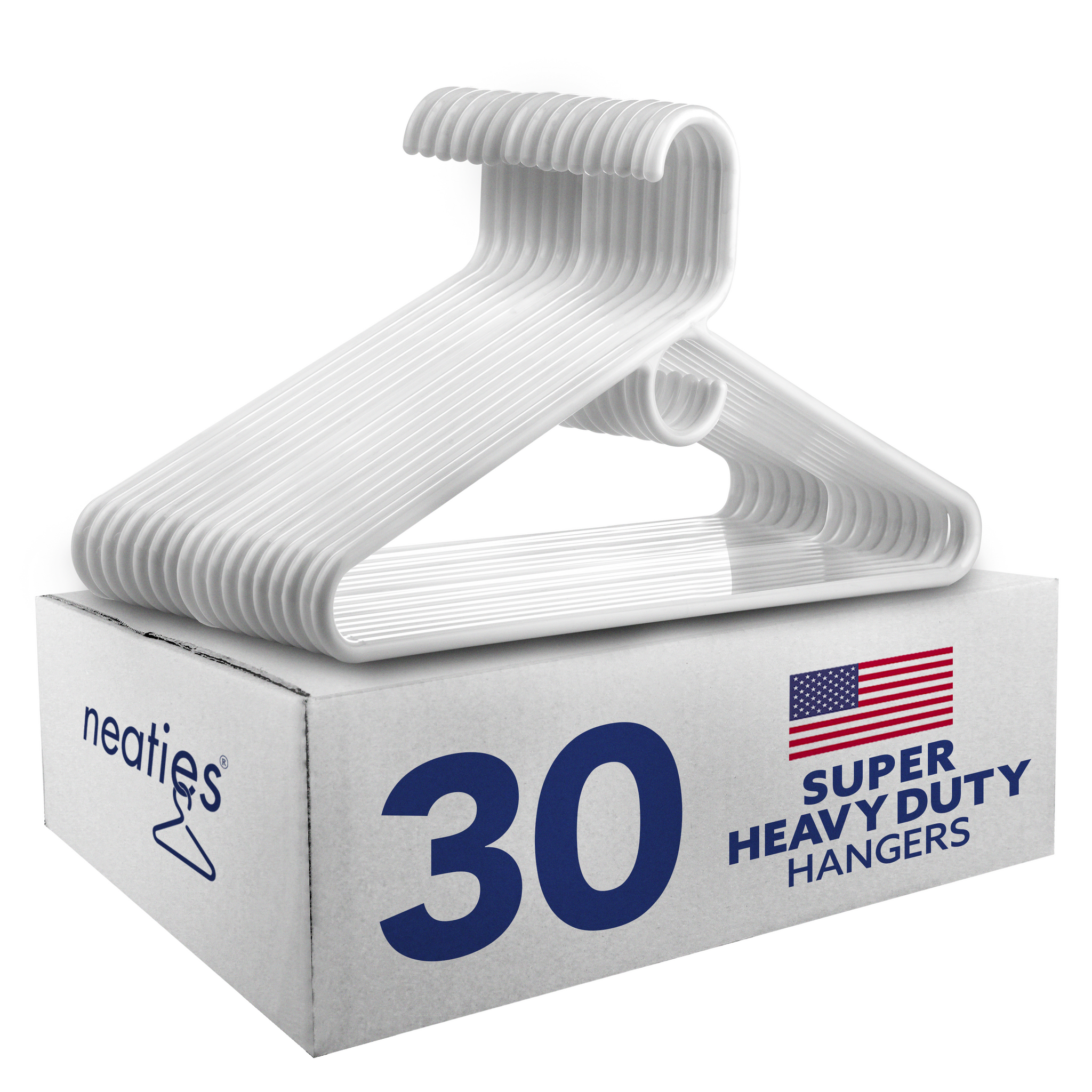 Merrick Heavy Duty Plastic Hangers, 30 pk. - White