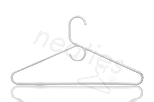 Neaties USA Made Heavy Duty Extra Large White Plastic Hangers Set of 18