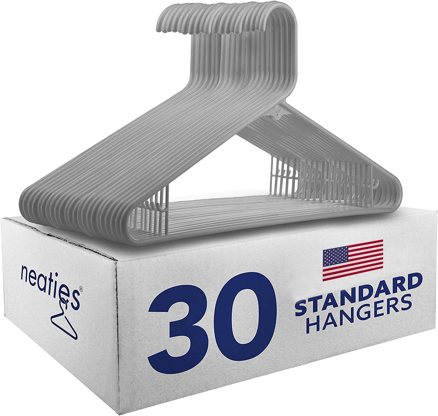 Neaties 36pk Made in USA Heavy Duty Plastic Clothes Hangers Bulk